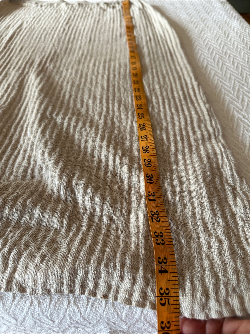 SPANNER linen cotton neutral Beige Ribbed Knit Maxi Skirt slit minimalist beach - Picture 8 of 11